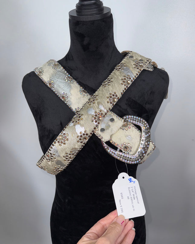 Vintage: 2 1/4" wide Kippy belt: White AWHH Bubble belts (2 to choose from)