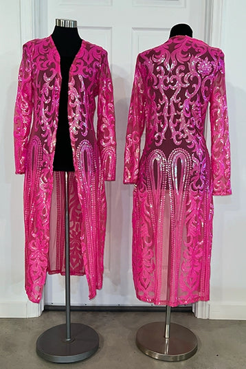 Hot Pink Rodeo Sequin Kimono