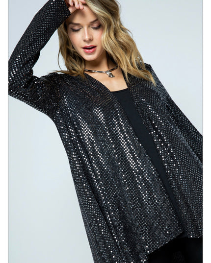 Voc Silver Spot Sequin Cardigan