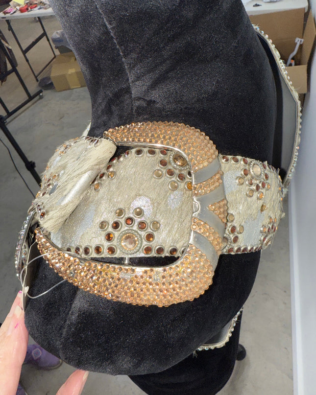 Vintage: 2 1/4" wide Kippy belt: White AWHH Bubble belts (2 to choose from)