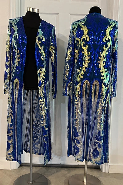 Royal Blue Sequin Kimono