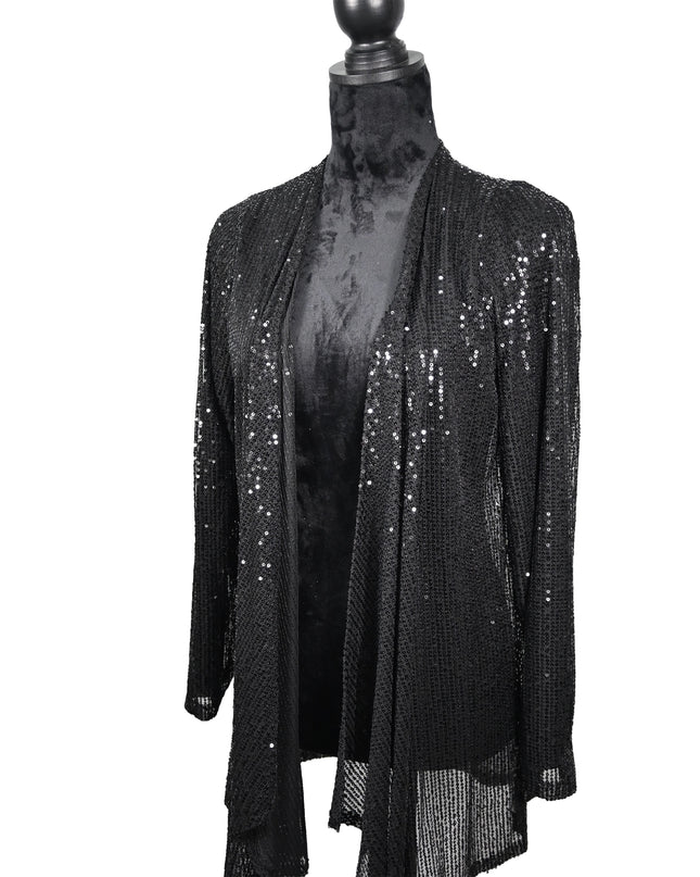 Sequin sheer Drape Cardigan
