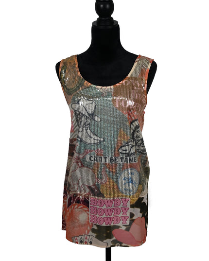 Sequin Cowgirl Graphic Tank