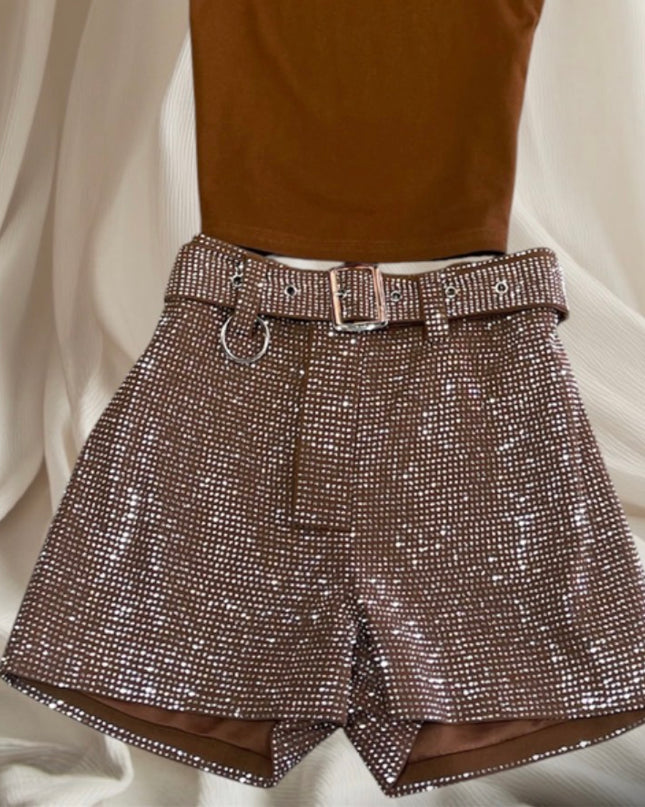 CG Skirt with Fringe and Silver Stone Brown