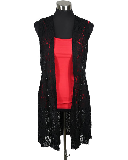 Long Vest – Black Lace
