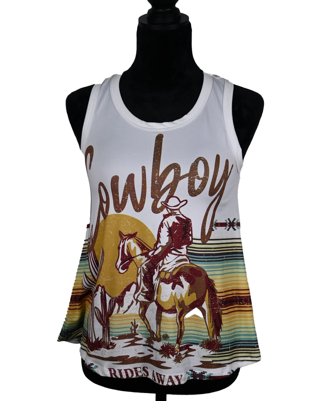 Cowboy Rides Away Tank