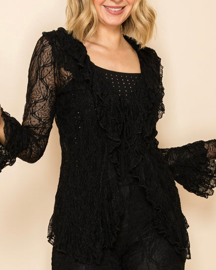 Voc Lace Cardigan Black