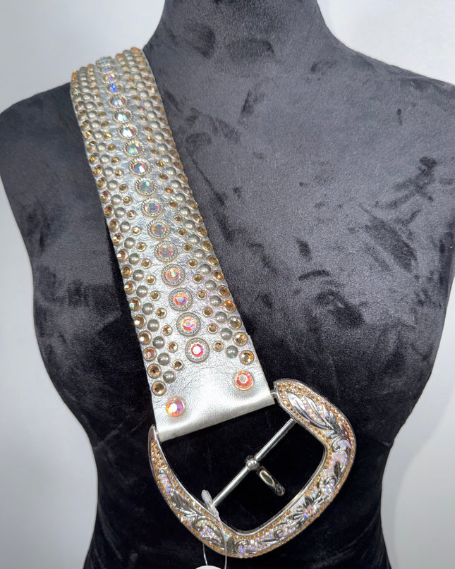 Vintage 2 1/4"  Kippy Belt: Big Cowgirl / silver - 34" K