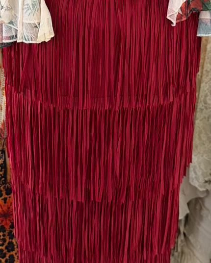 OG Fringe Skirt Long Red