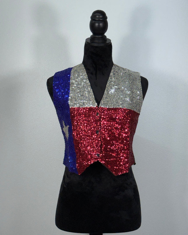 Sequin vests: Texas