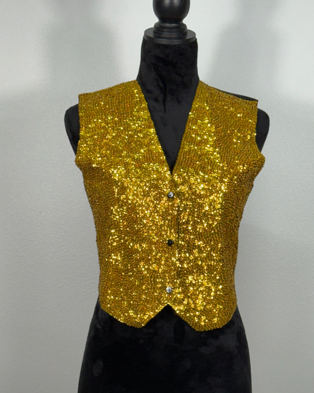 Sequin vests: Gold