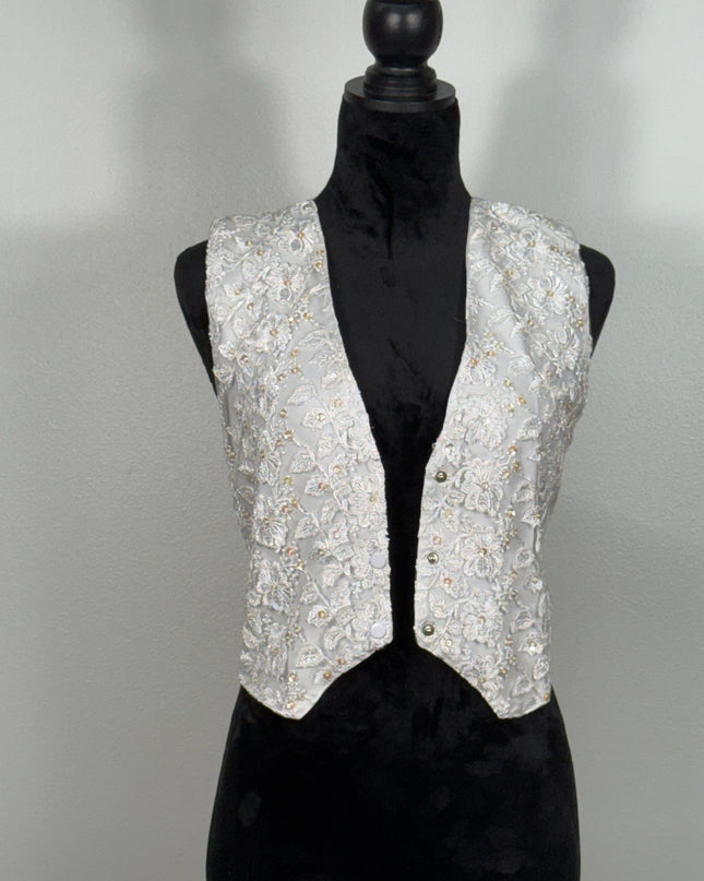 Sequin vests: White Lace