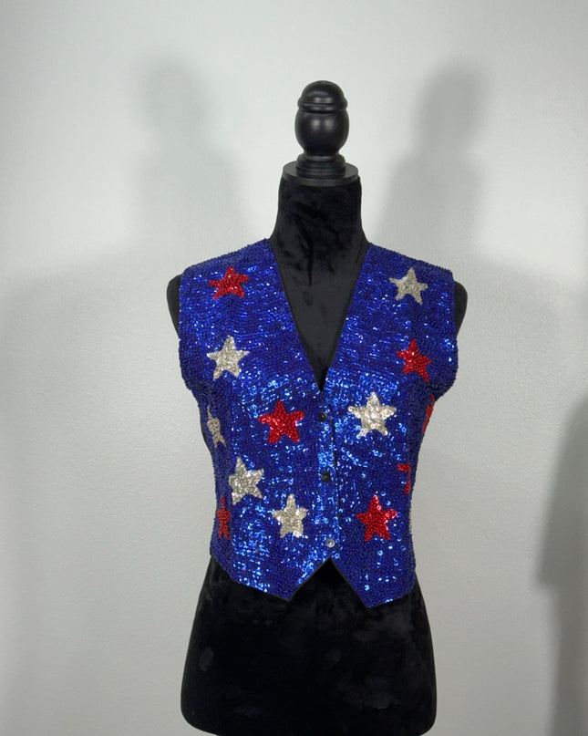 Sequin vests: Royal star