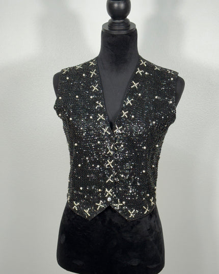 Sequin vests: Black Cross