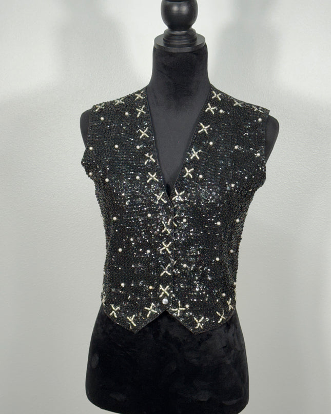 Sequin vests: Black Cross