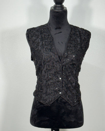 Sequin vests: Black Lace