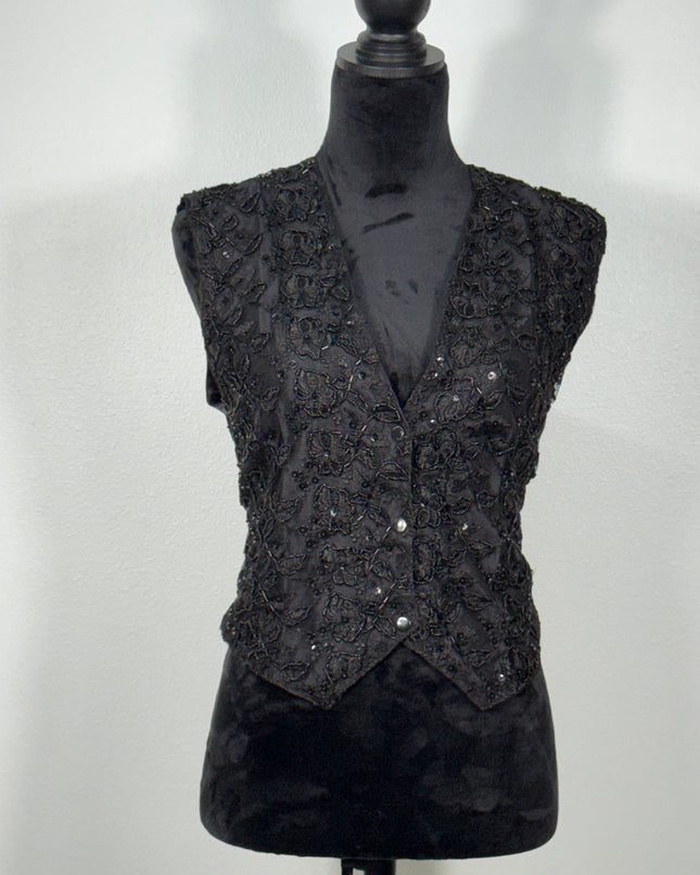 Sequin vests: Black Lace