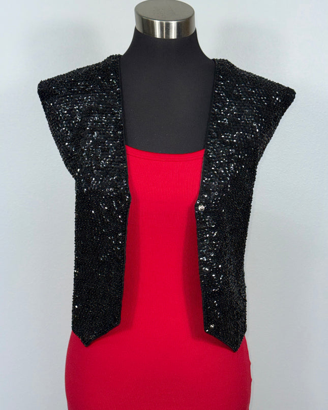 Sequin vests:  Black