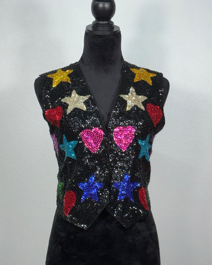 Sequin vests: Heart and Star