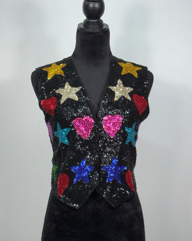 Sequin vests: Heart and Star