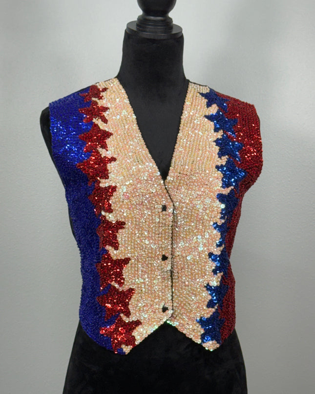 Sequin vests:  Verticle Star (white iridescent middle)