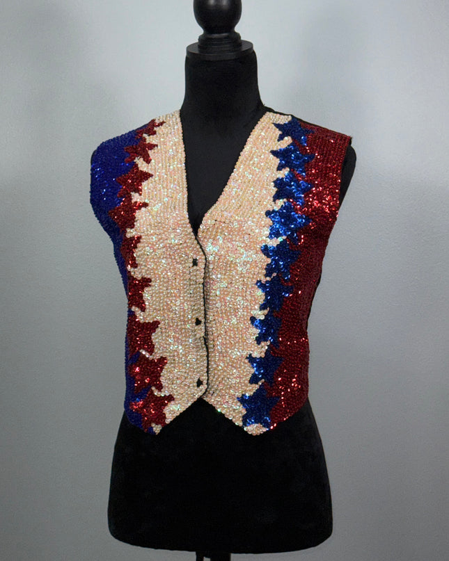 Sequin vests:  Verticle Star (white iridescent middle)