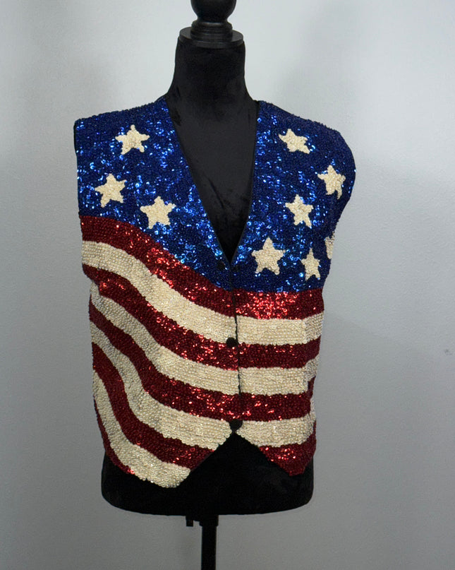 Stars and Stripes sequin vests