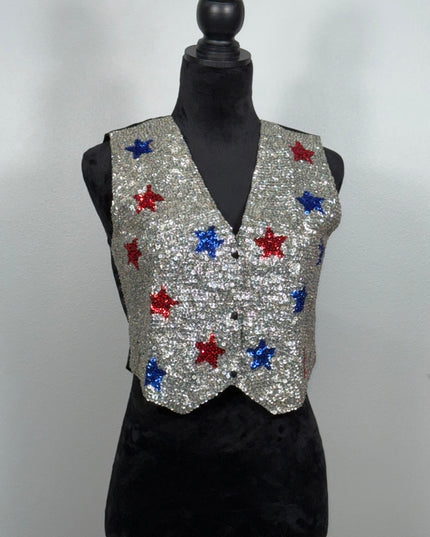 Silver Star sequin vest