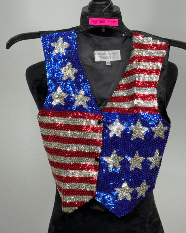 Sequin vests: USA