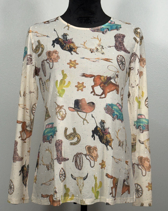 Mesh long sleeved top