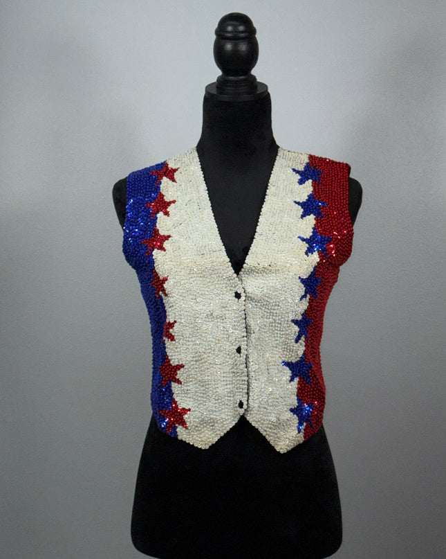 Vertices Star (white middle) sequin vest