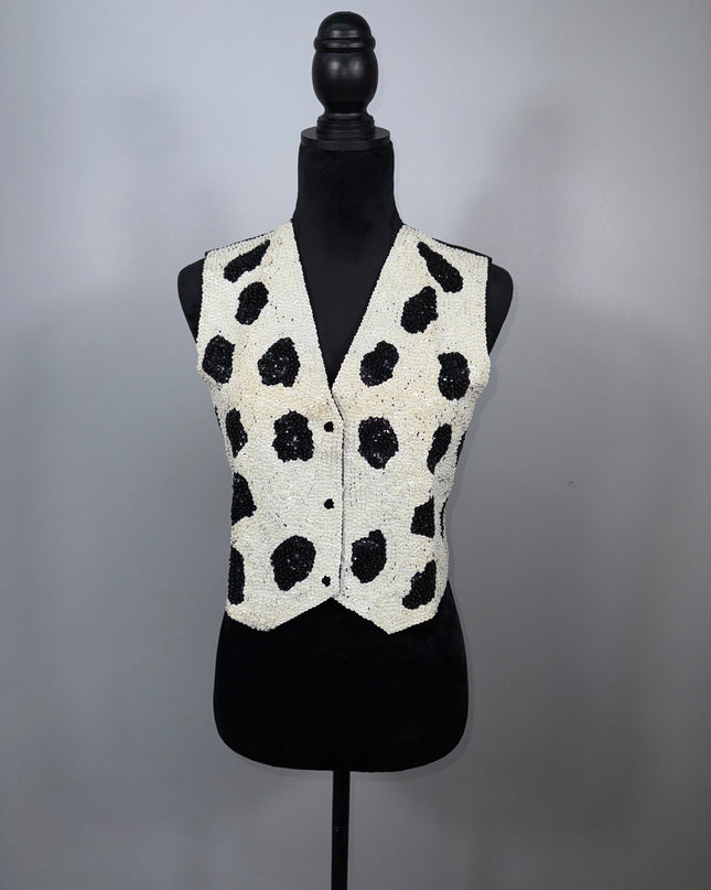 Cow sequin vest