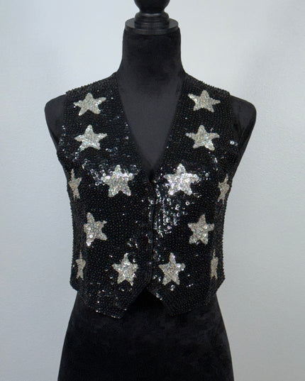 Black Star sequin vest