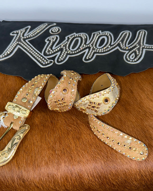 Vintage Kippy Wavy design: gold acid wash hair hide K 32 size