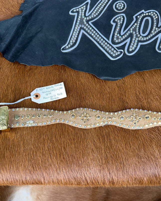 Vintage Kippy Wavy design: gold acid wash hair hide K 32 size