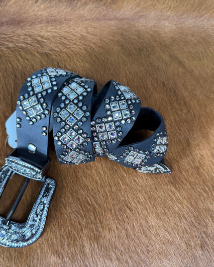 Kippy Belt design: Square Dance/black lea/ clear/ Blk  34 T, 36 T