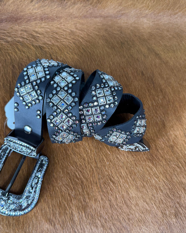 Kippy Belt design: Square Dance/black lea/ clear/ Blk  34 T, 36 T