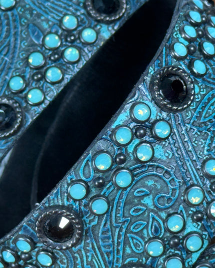 Kippy like belt- Domino design: touq lea/ jet/ PO/ black  34T  , 36T