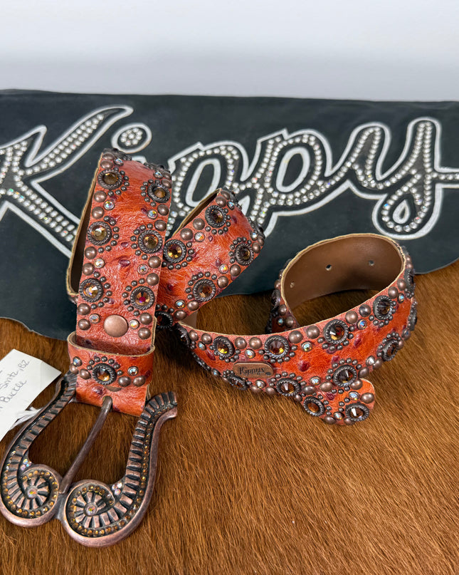 Kippy belt- Bubble design: Ostrich/smtz/ab/ bronze   34 K