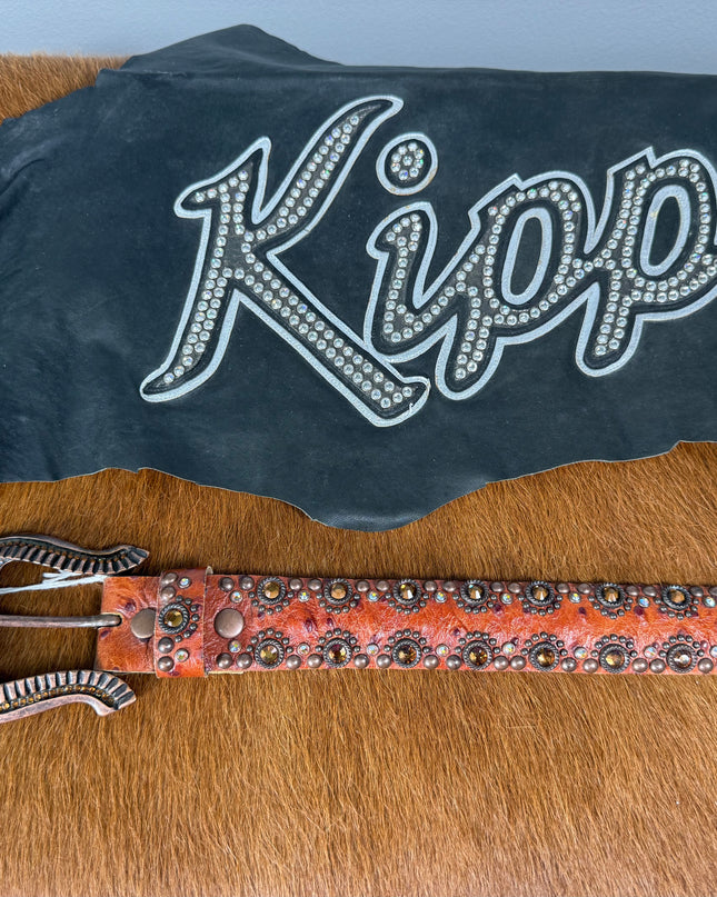 Kippy belt- Bubble design: Ostrich/smtz/ab/ bronze   34 K