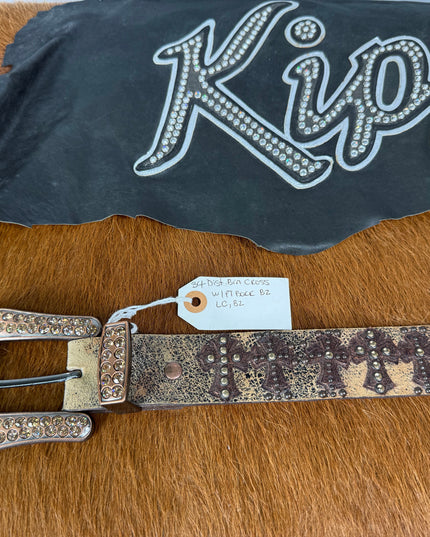 Kippy Belt- Cross Design: Dis. brn 3d/ LC/ Bz. 34K
