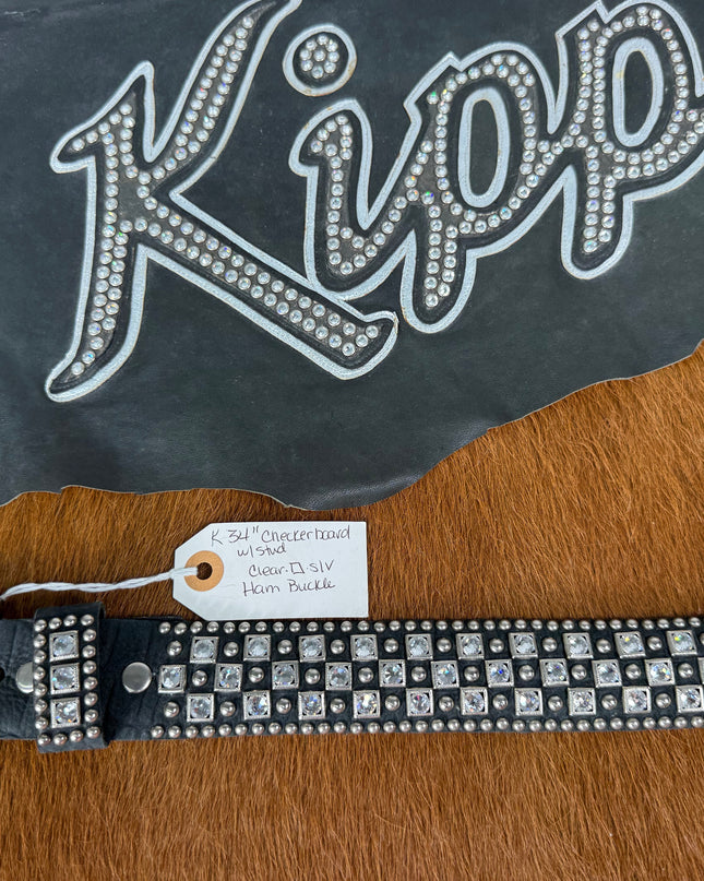 Kippy Belt- Checker Board Design Blk/car/slv.   34K
