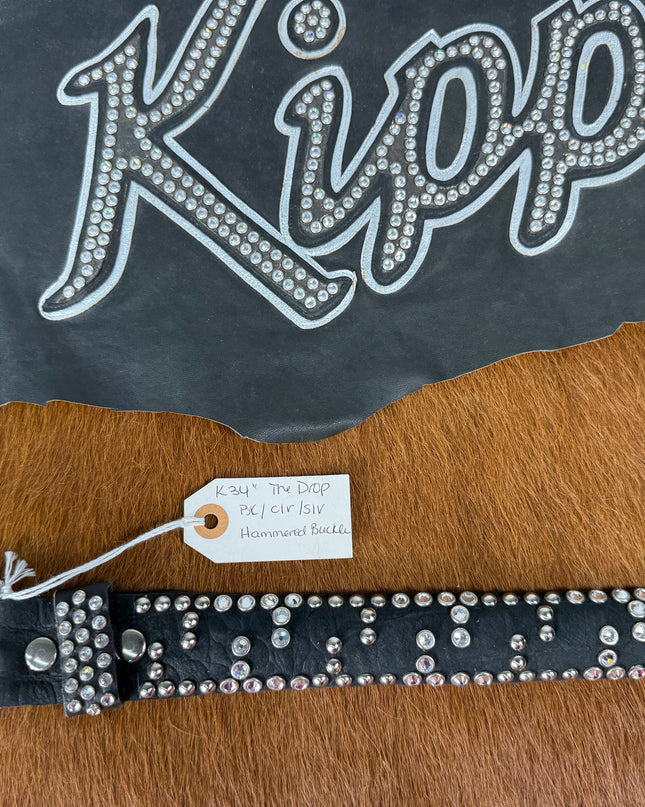 Kippy Belt- The Drop design: Blk/clr/slv.  34 K