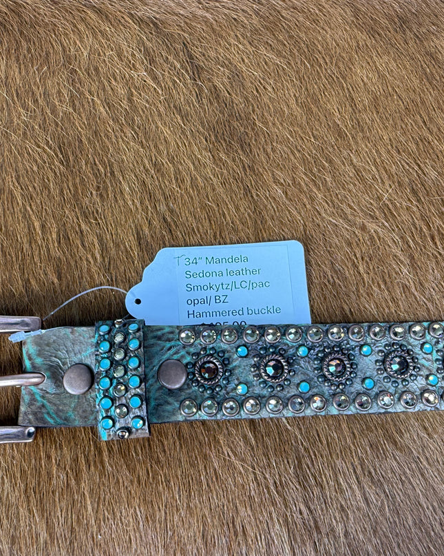 Kippy like Belt- Mandela Design: Sedona leather/smtz/LC/Po/ bz.  34T