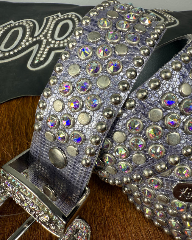 Kippy belt- Templar Design: purple/ab/slv.    36K