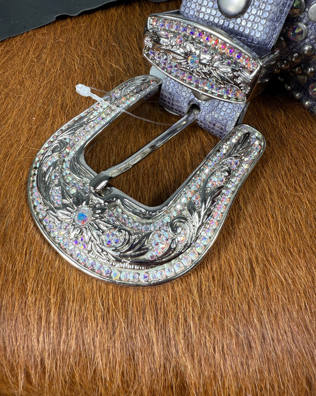 Kippy belt- Templar Design: purple/ab/slv.    36K