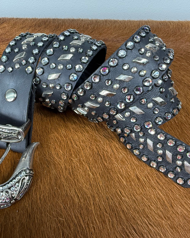 Kippy like Belt-Stain Glass Design: blk/clr/slv    36 T