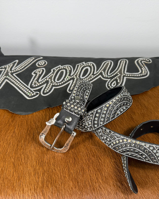 Kippy Belt - Rainbow Design: black / clear /slv with plain buckle  38 K