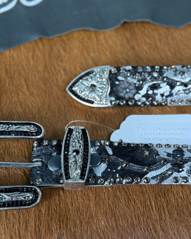 Kippy Belt- Vine&Rose Design: AWHH/ ab/ slv   40 T