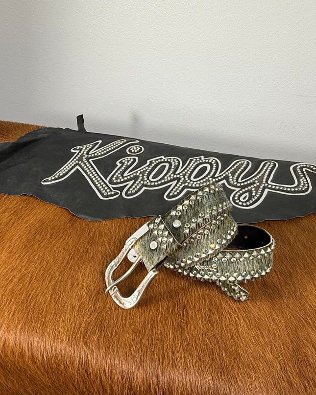Kippy Belt-2 Row Pyramid Design: army greenhh/jetab/ slv  34 K